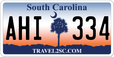 SC license plate AHI334