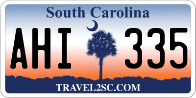 SC license plate AHI335