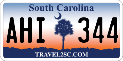 SC license plate AHI344