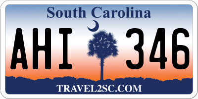 SC license plate AHI346