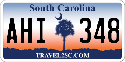 SC license plate AHI348