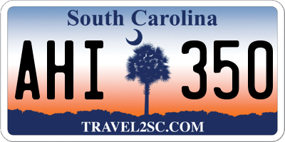 SC license plate AHI350