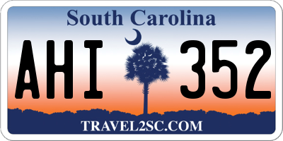 SC license plate AHI352