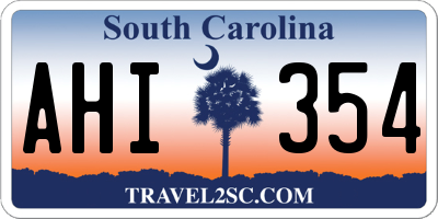 SC license plate AHI354