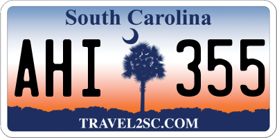 SC license plate AHI355