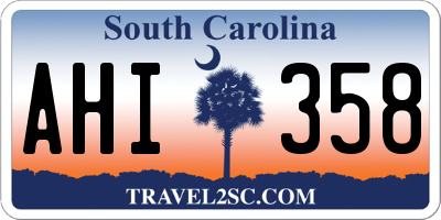 SC license plate AHI358
