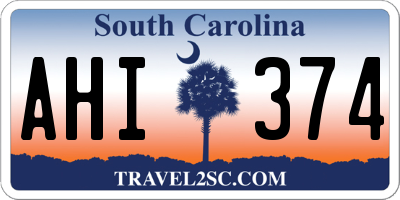 SC license plate AHI374
