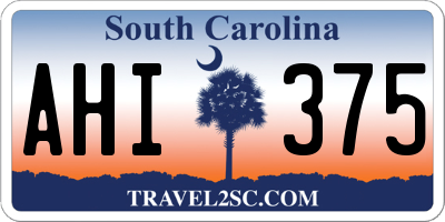 SC license plate AHI375