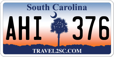 SC license plate AHI376