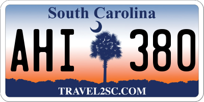 SC license plate AHI380