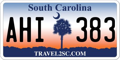 SC license plate AHI383