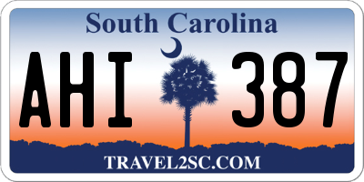 SC license plate AHI387
