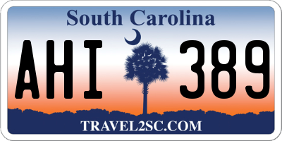 SC license plate AHI389