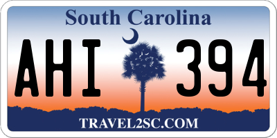 SC license plate AHI394