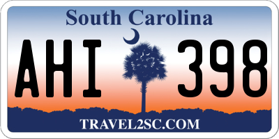 SC license plate AHI398