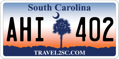 SC license plate AHI402