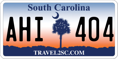 SC license plate AHI404