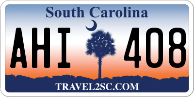 SC license plate AHI408