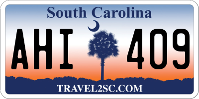 SC license plate AHI409