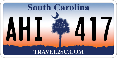 SC license plate AHI417