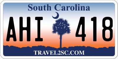 SC license plate AHI418