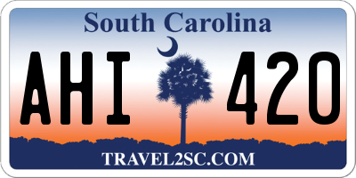 SC license plate AHI420