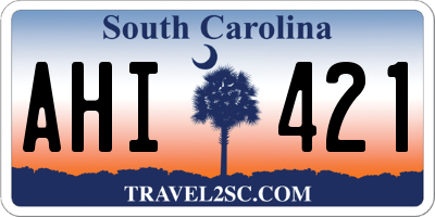 SC license plate AHI421