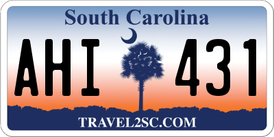 SC license plate AHI431