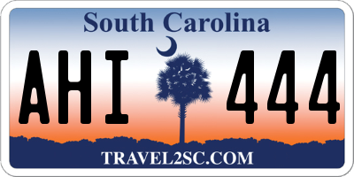 SC license plate AHI444