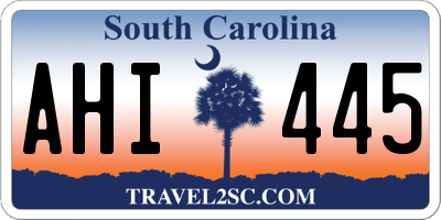SC license plate AHI445