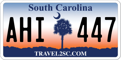 SC license plate AHI447
