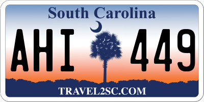 SC license plate AHI449