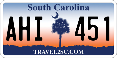 SC license plate AHI451