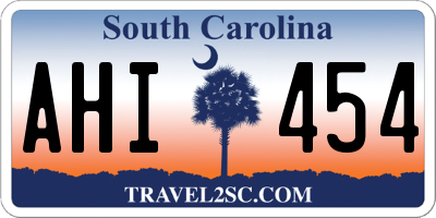 SC license plate AHI454