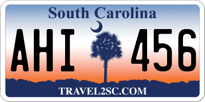 SC license plate AHI456