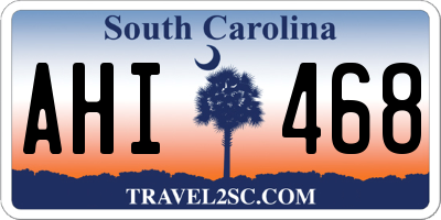 SC license plate AHI468