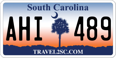 SC license plate AHI489