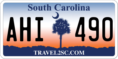 SC license plate AHI490
