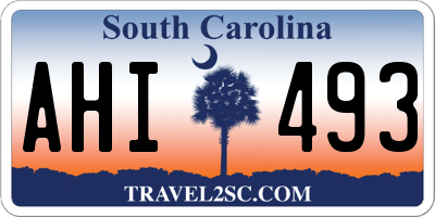 SC license plate AHI493