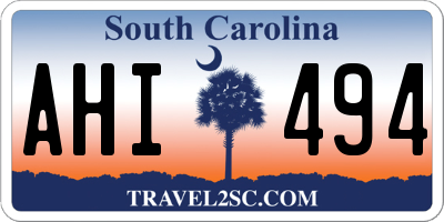SC license plate AHI494