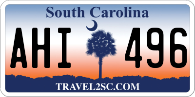 SC license plate AHI496