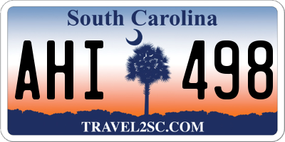 SC license plate AHI498