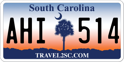 SC license plate AHI514