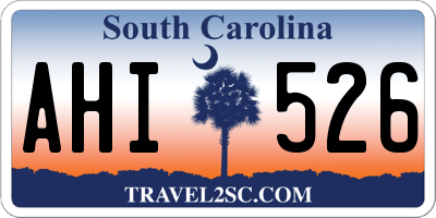 SC license plate AHI526