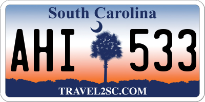 SC license plate AHI533