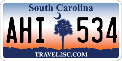 SC license plate AHI534