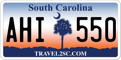 SC license plate AHI550