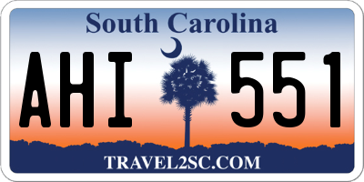 SC license plate AHI551