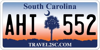 SC license plate AHI552