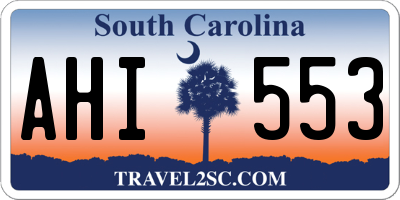 SC license plate AHI553